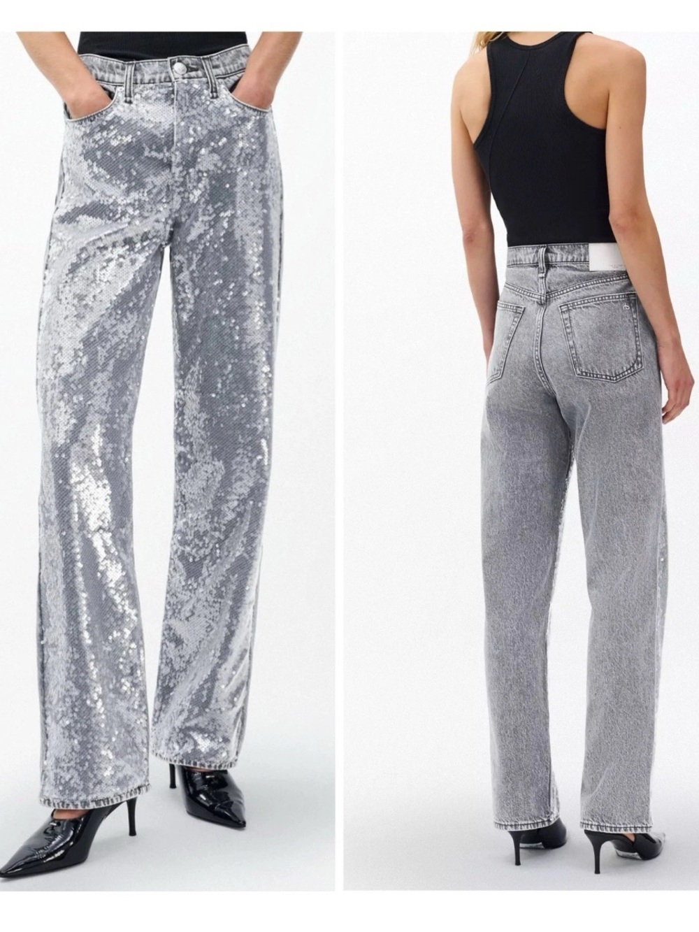 Rag and bone size 28 the shea highrise Sequin relaxed Straight-Leg Womenโs Jeans